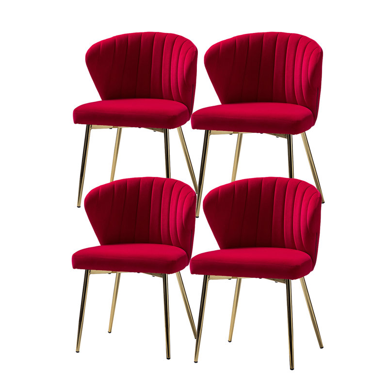 Fauteuil d'appoint à oreilles Axia, Velours rouge
