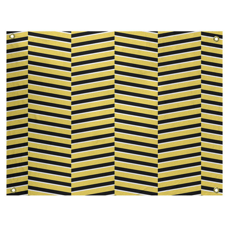 Jaya Polyester Tapestry, 50" H x 59" W, Yellow/Black