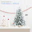 Arbre de Noël de table floqué 3 pi avec 355 pointes, branches en PE / PVC enneigées, 14 pommes de pin et 14 baies rouges, base en ciment en toile de jute - petit arbre décoratif pour la maison et le bureau