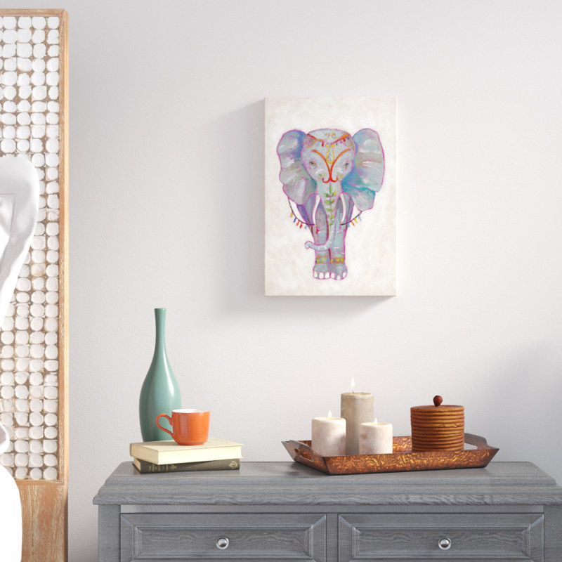 Festival Elephant II by Chariklia Zarris - Painting Print, 46cm H x 30cm W, Wrapped Canvas