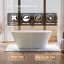 Baignoire de trempage autoportante de 63 pouces, 61 gallons, 100% acrylique vierge pure avec drain et trop-plein, blanc brillant