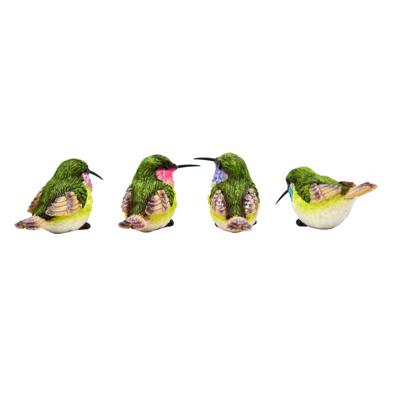 Small Resin Hummingbird Figurine Set of 4 Spring Home Decorations
