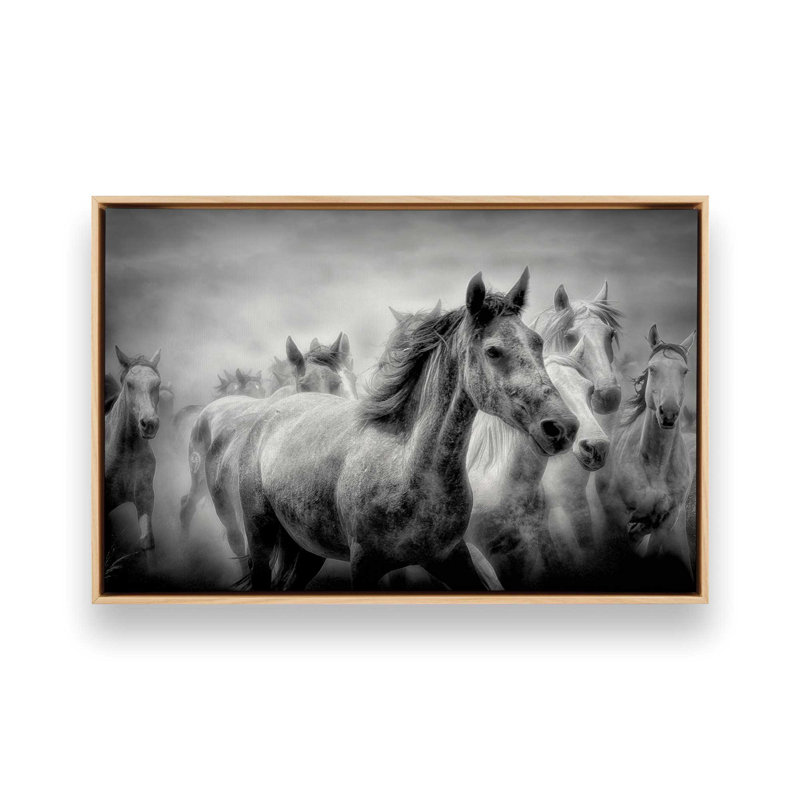 Thundering Hooves Canvas Print, American Maple Floater Framed, 20.75" H x 30.75" W x 1.75" D