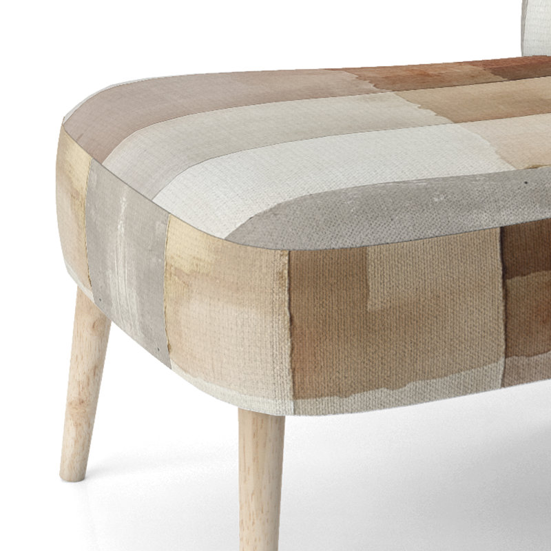 Chaise d'appoint Abstract Minimalisme - Chaise d'appoint brun et beige, Chaise d'appoint sans accoudoirs