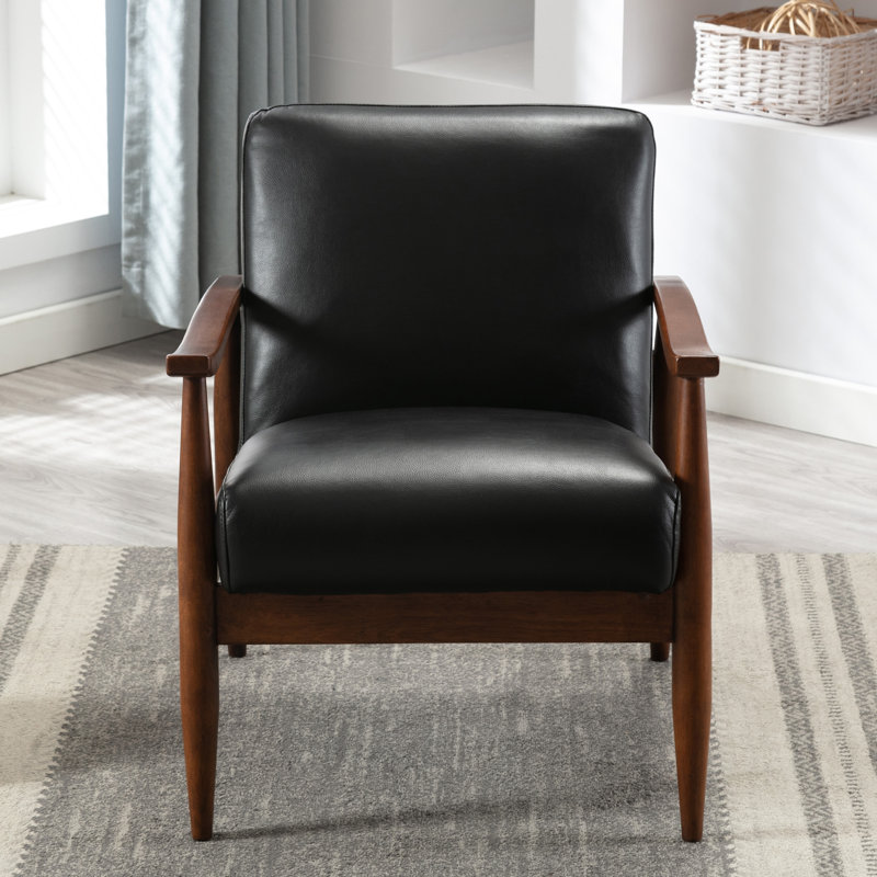 Fauteuil Bantry, Similicuir noir