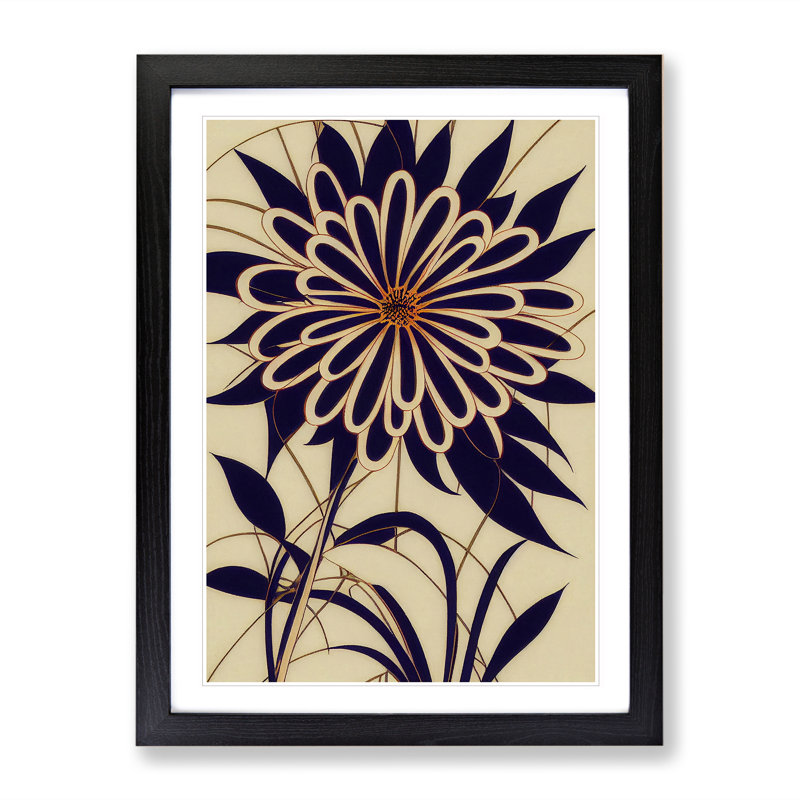 The Classic Flower - Single Picture Frame Print, 64cm H x 46cm W x 2cm D, Black Framed