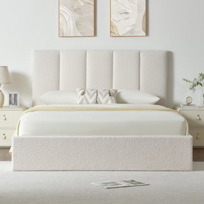 Braya Hydraulic Lift Up Storage Upholstered Platform Bed