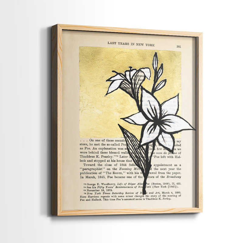 «Floral Diary I», reproduction encadrée de qualité supérieure - prête à être accrochée - aucun clou requis - aucun clou requis