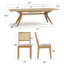 Ensemble de salle à manger extensible 9 pièces avec chaises en rotin