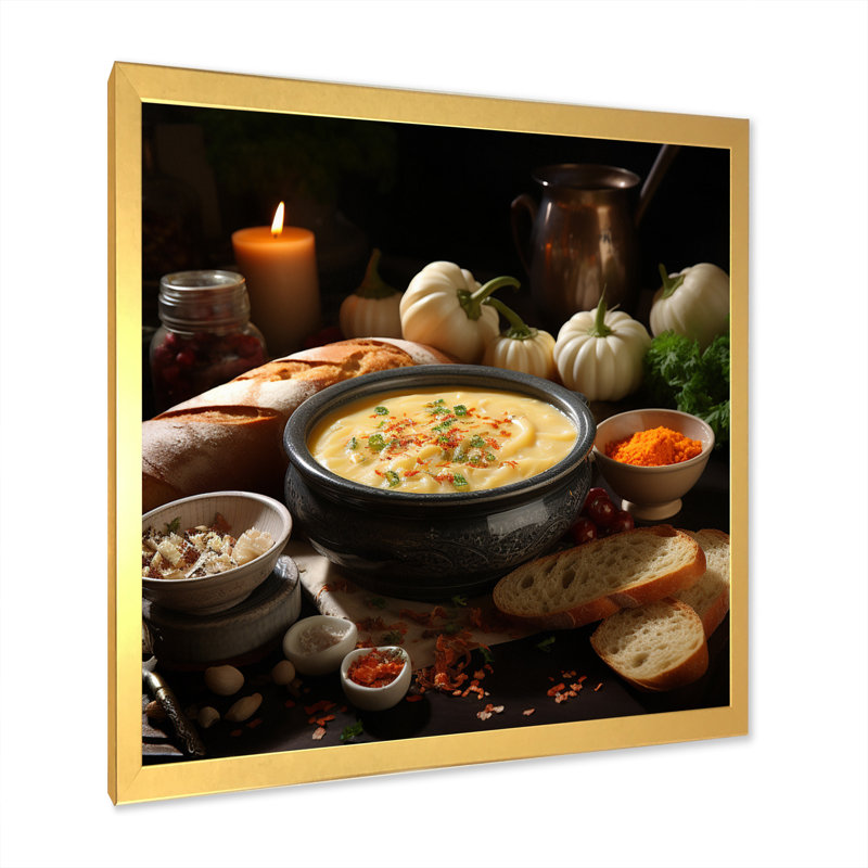 Hearty Soup II sur impression sur toile, Encadrement doré, H 36 po x l 36 po x P 1,5 po