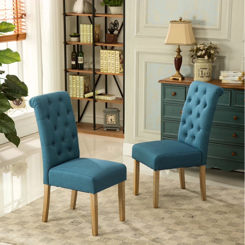 Chaise de salle à manger Parsons, Brun, Bleu