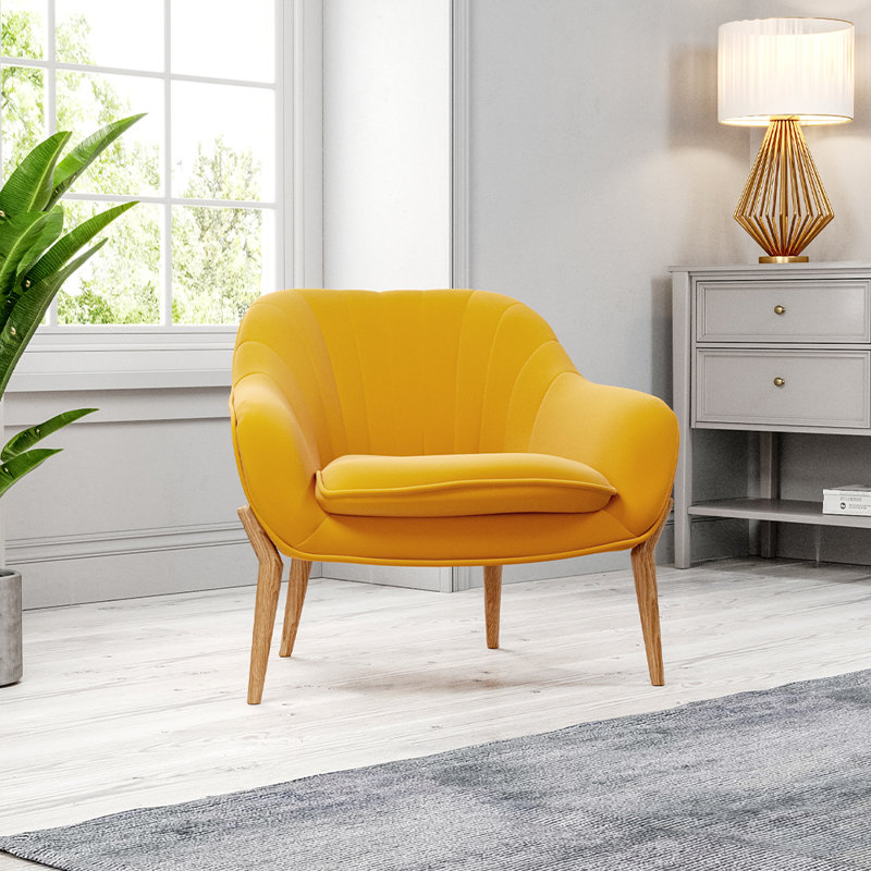 Hrahad Upholstered Armchair, Yellow