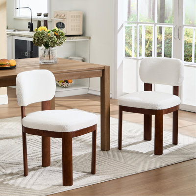 Chaises de salle à manger en bois, chaises de cuisine rembourrées en tissu