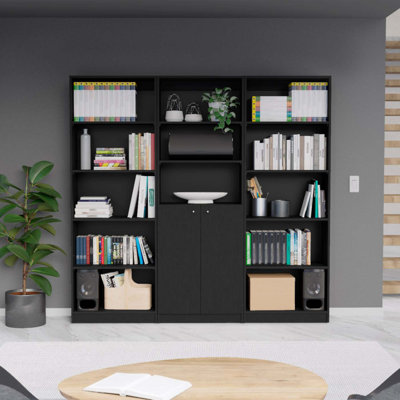 Ensemble de salon moderne 3 pièces avec bibliothèques élégantes pour une maison contemporaine