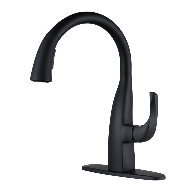 WOWOW Pull Down Kitchen Faucet, Black