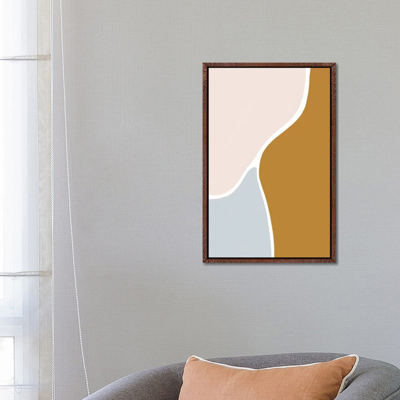 Jewel Abstract II 1 Piece Wall Art on Canvas, 66.04cm H x 45.72cm W x 3.81cm D, Classic Brown Wood Floater Framed