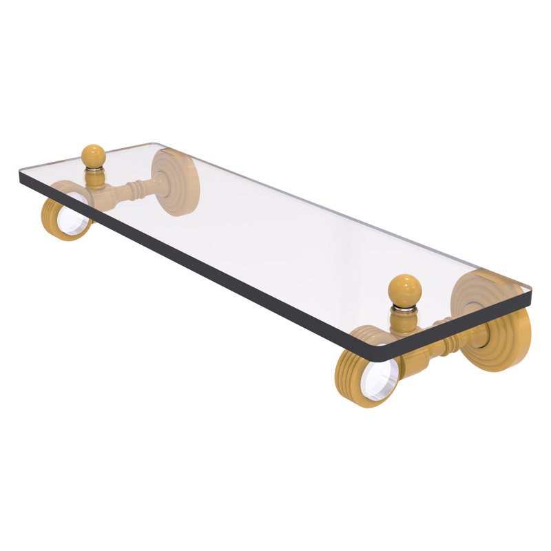 Tablette en verre de la collection Pacific Grove, H 3,2 po x l 16 po x P 5,1 po, Or espagnol