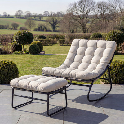 Solace Outdoor Rocking Chair and Stool