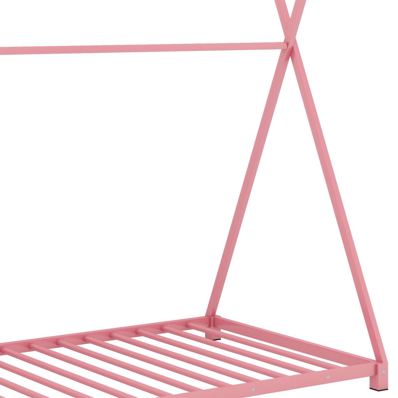 Metal House Platform Bed With Triangle Structure