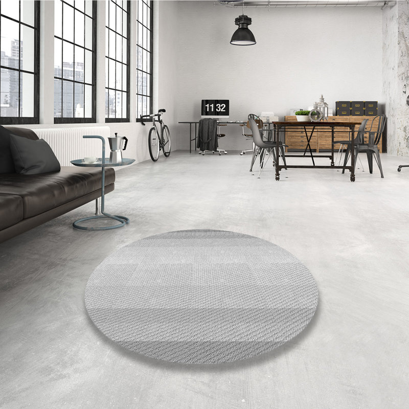 Performance Wool Striped Indoor Rug, Round 3'