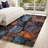 Realistic Stone Tile Pattern Area Rug, Machine Washable Non Slip, Indoor Decor for Living Room Bedroom Hallway Kitchen Balcony Apartment Modern Home Accent-129037018