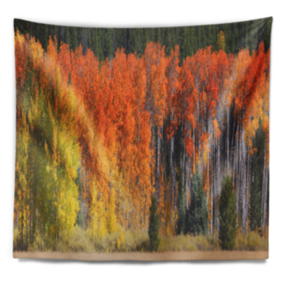 Tapisserie panorama à arbres de chute en polyester avec accessoires suspendus inclus