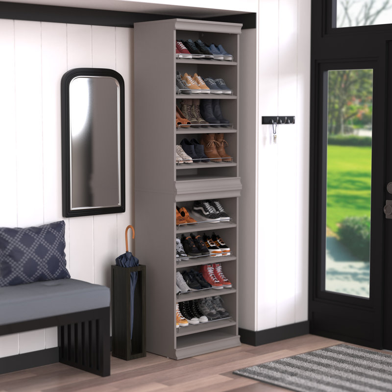 Modular Storage 21.38" W Cabinet Shoe Unit, Gray