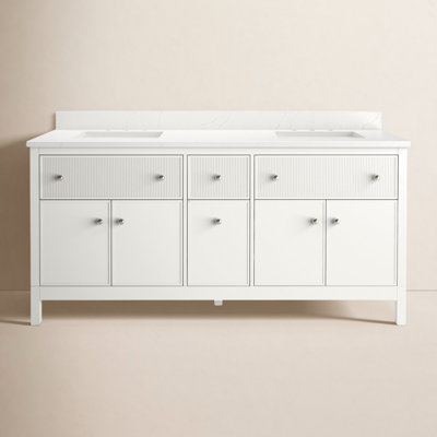 Malin By Studio McGee 72 in. Bathroom Vanity Cabinet With Sinks And Quartz Top
