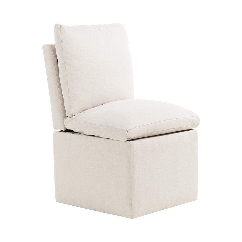 Chaise roulante sans accoudoirs avec roulettes cachées pour le salon, la chambre à coucher, 1