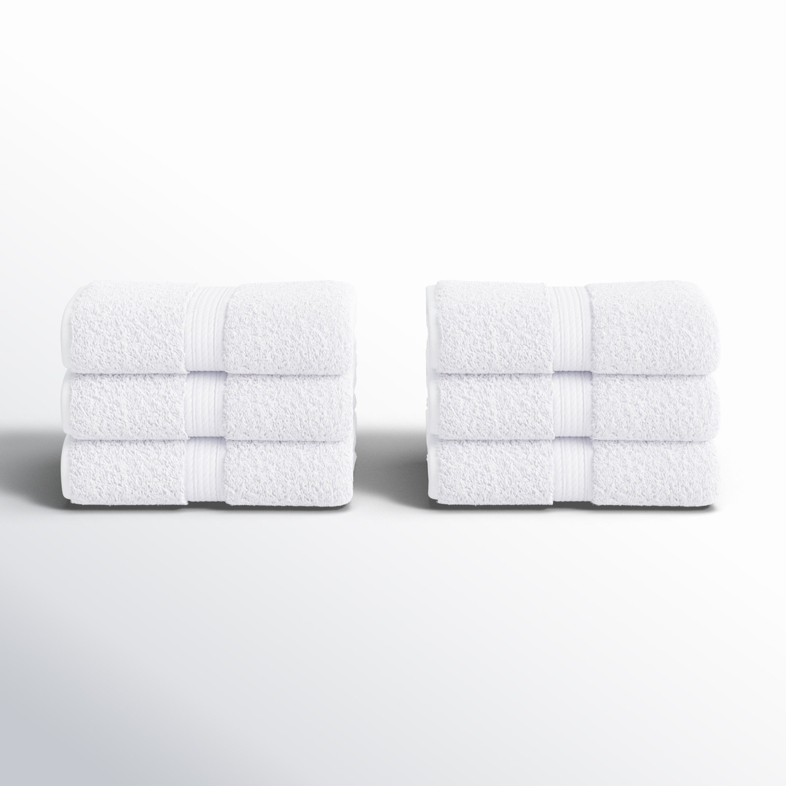 Renata Certified Egyptian Cotton 800 GSM Plush Heavy Highly Absorbent Luxury Washcloth , White, Washcloth - 6 Pack