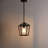 1-Light Black Lantern Pendant With Glass Shade