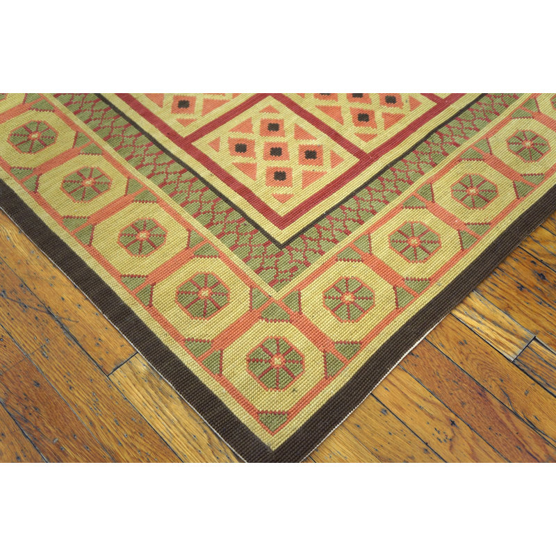 Flatweave Wool Geometric Area Rug, Rectangle 6' x 9'