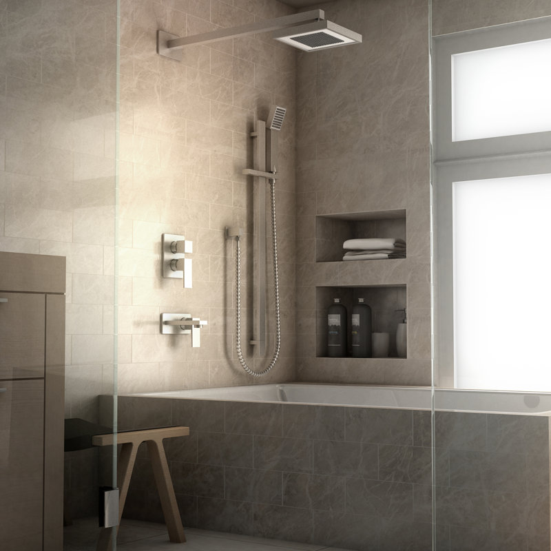 Bliss Complete Shower System with Rough-in Valve, Brushed Nickel