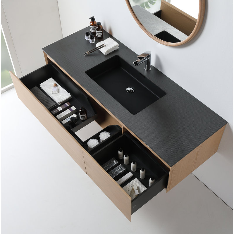 Oslo 60'' W Single Vanity, Whitewash Oak