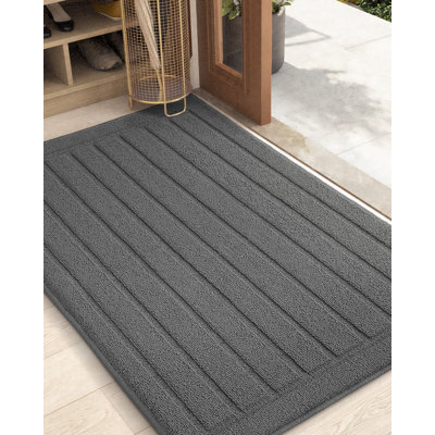 Taeshaun Non-Slip Striped Indoor Doormat