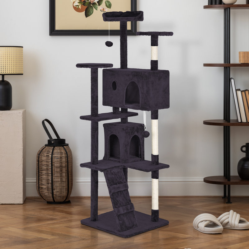 Tour pour arbre à chat Derrell, Noir/gris, H 70 po x l 21,3 po x P 21,3 po