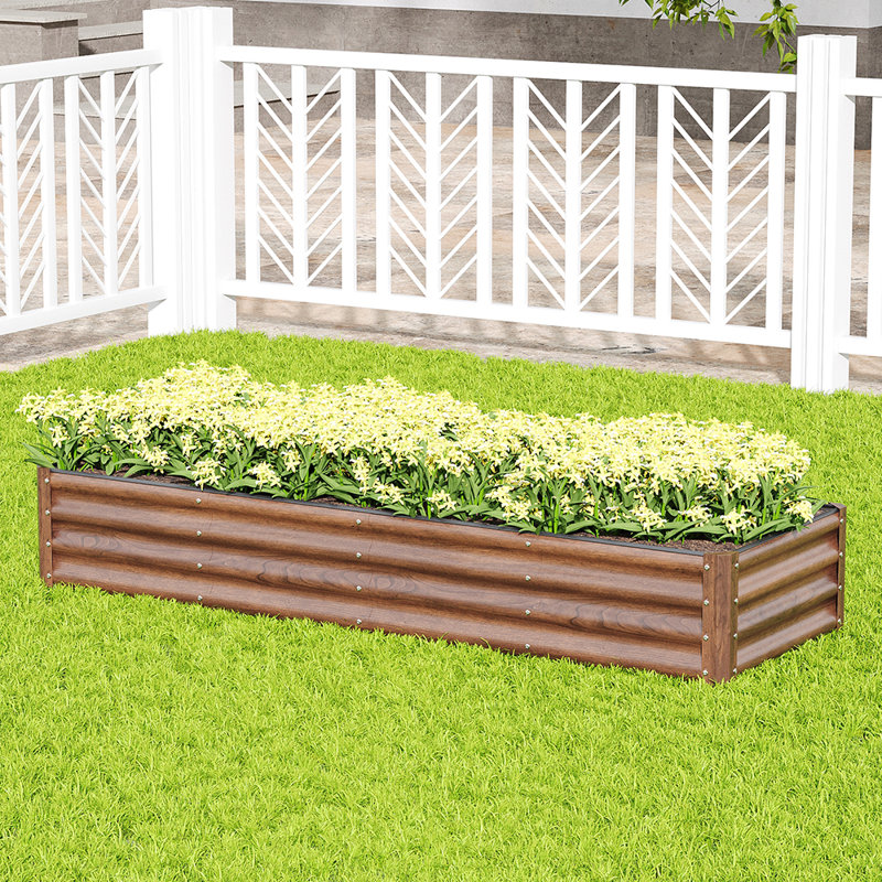 Metal Raised Garden Bed, 28" H x 180" W x 60" D