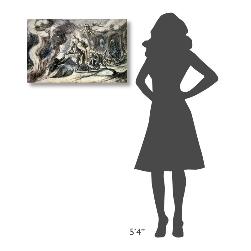 " Eurydice In Hell ", 19" H x 30" W x 2" D