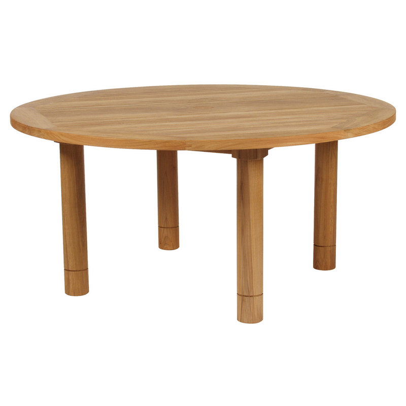 Drummond Outdoor Round Teak Dining Table, 28" H x 59" W x 59" D