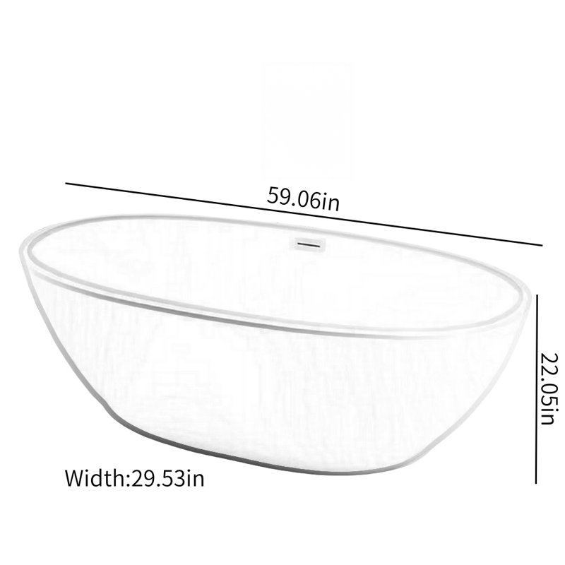 59.06 W 22.05 H Tub & Shower Kit, Pink