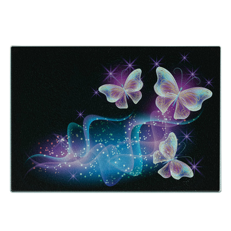 Multicolore planche à découper en verre trempé Ambesonne Butterfly