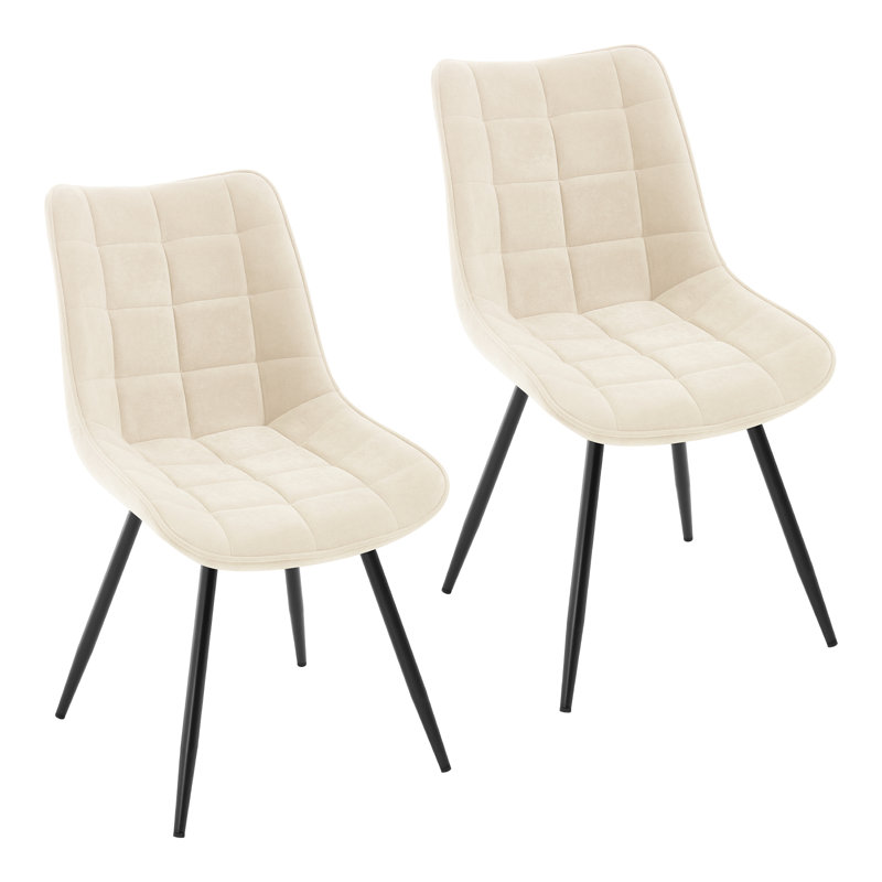45.5cm H Velvet Upholstered Side Chair, Beige
