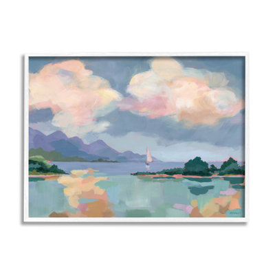 " Escape Peaceful Bay Landscape " by Brinley Designs Painting Print