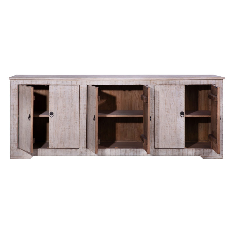 Tamarindo 83'' Sideboard, 32" H x 83" W x 18" D, Light Warm Wash, 6