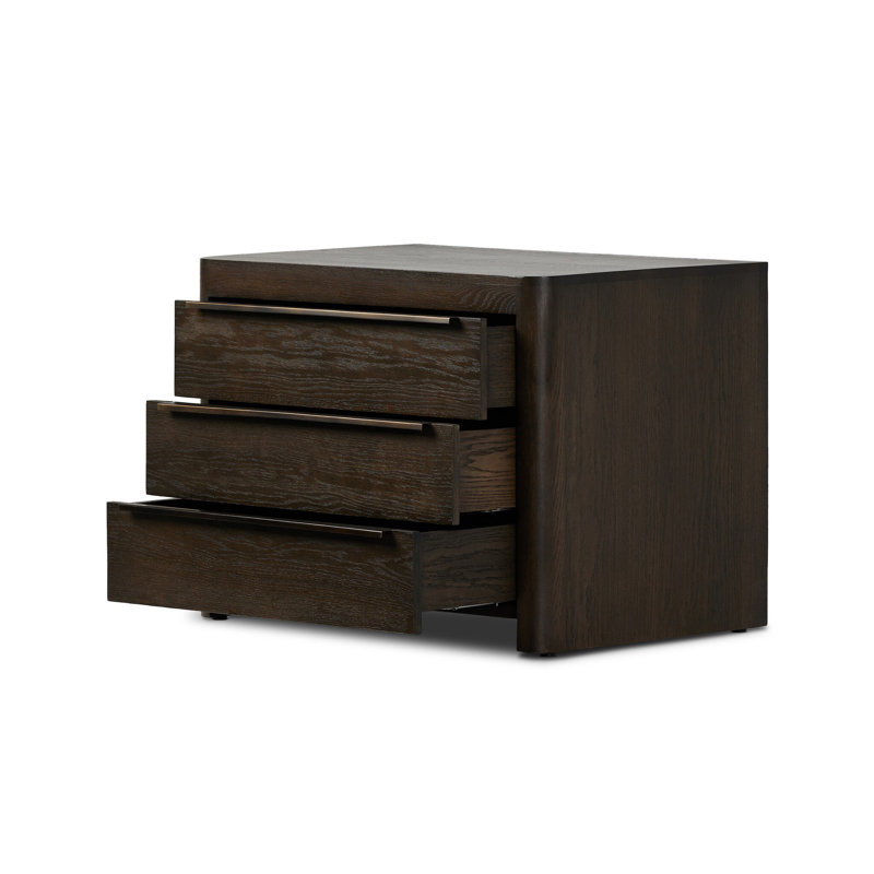 BRUCE 3 - Drawer Solid Wood Nightstand