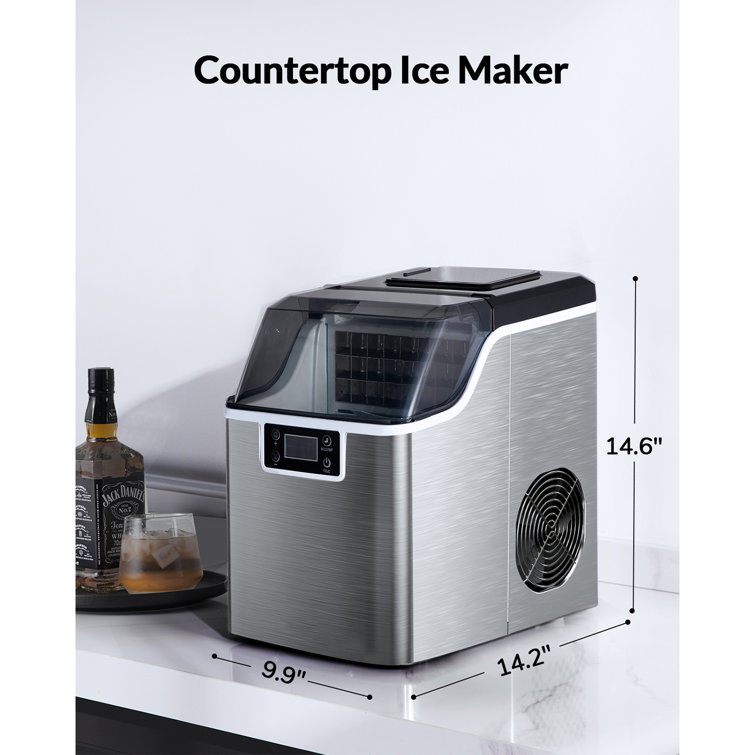  EUHOMY Ice Cube Maker Machine Countertop, 2 Ways to Add Water,  45Lbs/Day 24 Pcs Ready in 13 Mins, Self-Cleaning Portable Compact, with Ice  Scoop & Basket, Perfect for Home/Kitchen/Office/Bar : Appliances