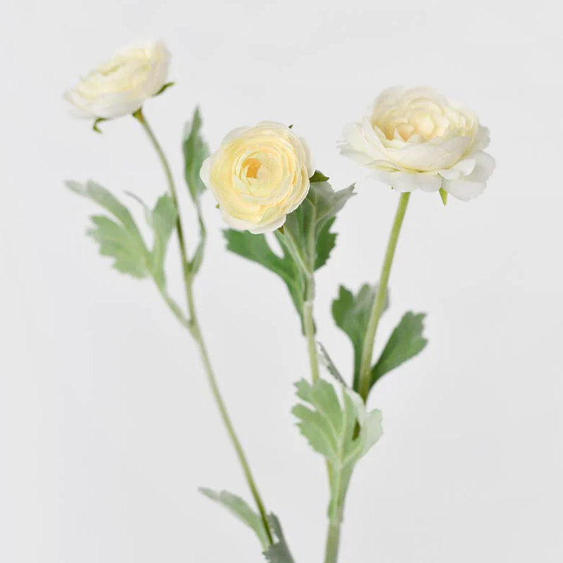 Audet Faux Florals: Silk Decorative Artificial Ranunculus Flower (1 Branch Pack), Yellow