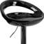 Contemporary Plastic Adjustable Height Barstool with Rounded Cutout Back and Chrome Base-1068235175