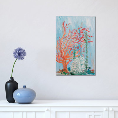 Painterly Coral I by Olivia Brewington - Wrapped Canvas Painting
