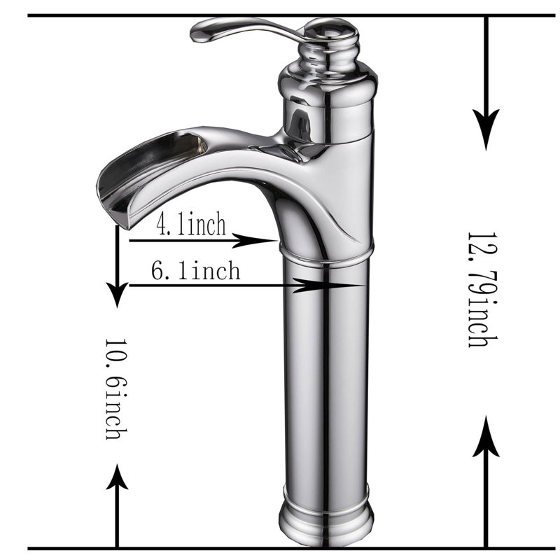 Single-handle Bathroom Faucet with Drain Assembly, Polished Chrome